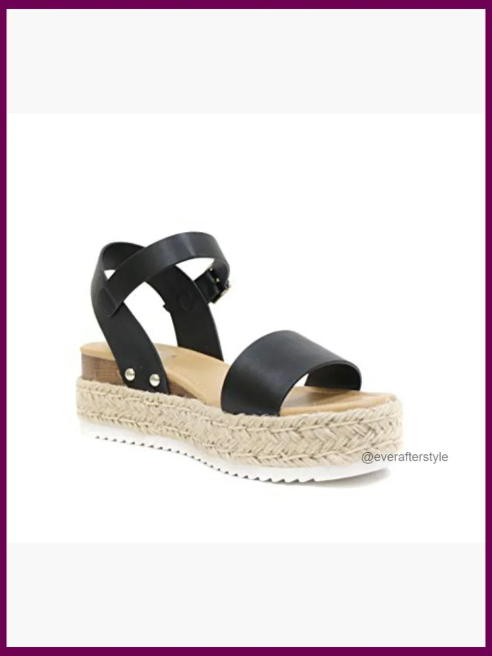 Open Toe Ankle Strap Platform Espadrille Wedge Sandal